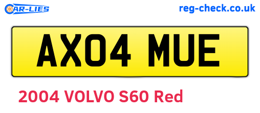 AX04MUE are the vehicle registration plates.