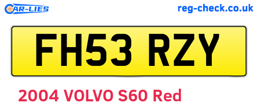 FH53RZY are the vehicle registration plates.