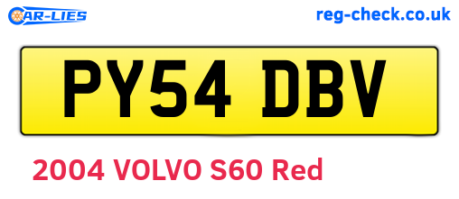 PY54DBV are the vehicle registration plates.