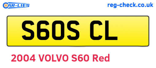 S60SCL are the vehicle registration plates.