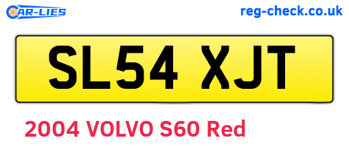 SL54XJT are the vehicle registration plates.