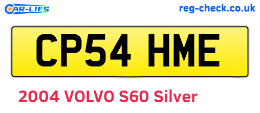 CP54HME are the vehicle registration plates.