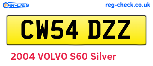 CW54DZZ are the vehicle registration plates.