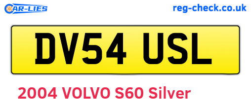 DV54USL are the vehicle registration plates.