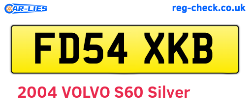 FD54XKB are the vehicle registration plates.