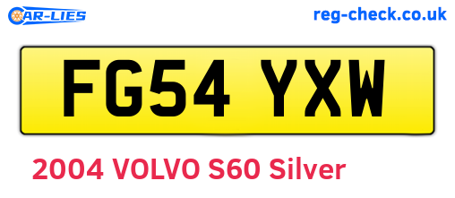FG54YXW are the vehicle registration plates.