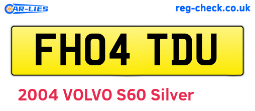 FH04TDU are the vehicle registration plates.
