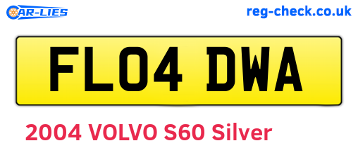 FL04DWA are the vehicle registration plates.