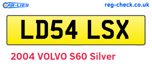 LD54LSX are the vehicle registration plates.