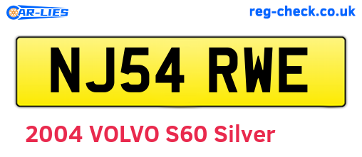 NJ54RWE are the vehicle registration plates.