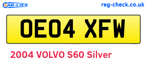 OE04XFW are the vehicle registration plates.