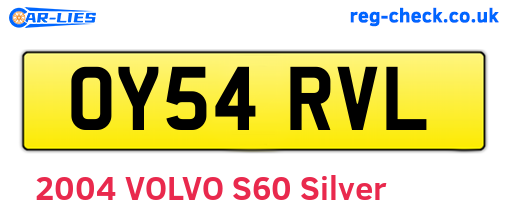 OY54RVL are the vehicle registration plates.