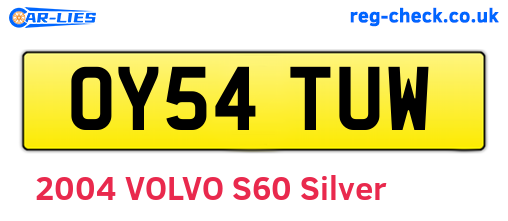 OY54TUW are the vehicle registration plates.