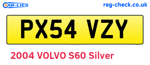 PX54VZY are the vehicle registration plates.
