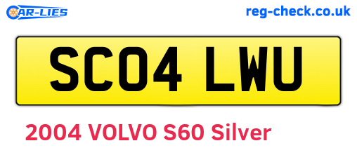 SC04LWU are the vehicle registration plates.