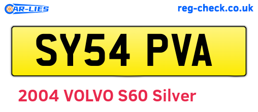 SY54PVA are the vehicle registration plates.