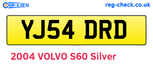 YJ54DRD are the vehicle registration plates.