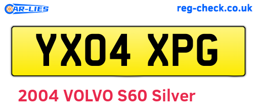 YX04XPG are the vehicle registration plates.
