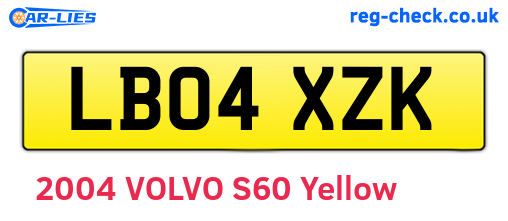 LB04XZK are the vehicle registration plates.