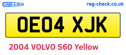 OE04XJK are the vehicle registration plates.