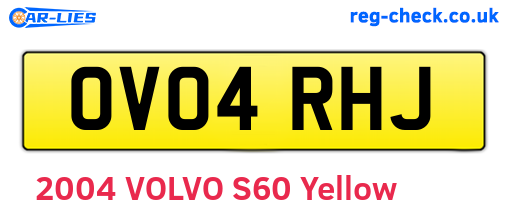 OV04RHJ are the vehicle registration plates.