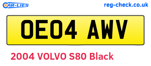 OE04AWV are the vehicle registration plates.