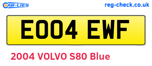 EO04EWF are the vehicle registration plates.