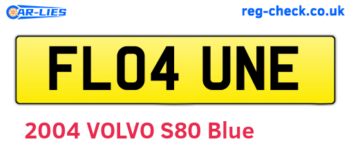 FL04UNE are the vehicle registration plates.