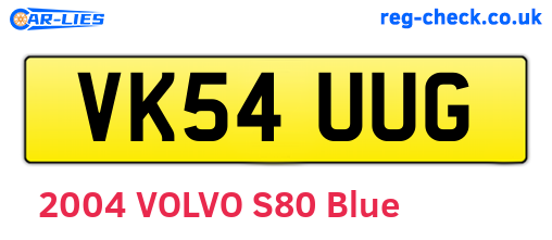 VK54UUG are the vehicle registration plates.