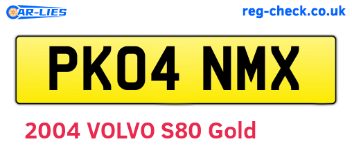 PK04NMX are the vehicle registration plates.