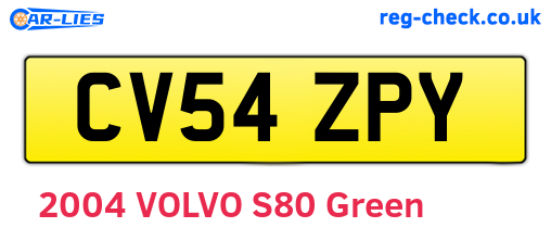 CV54ZPY are the vehicle registration plates.