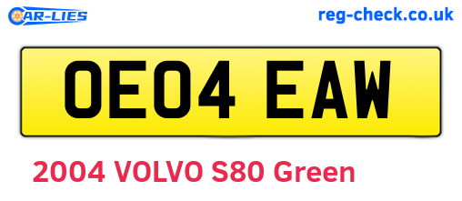 OE04EAW are the vehicle registration plates.