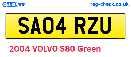 SA04RZU are the vehicle registration plates.