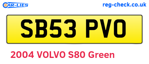 SB53PVO are the vehicle registration plates.