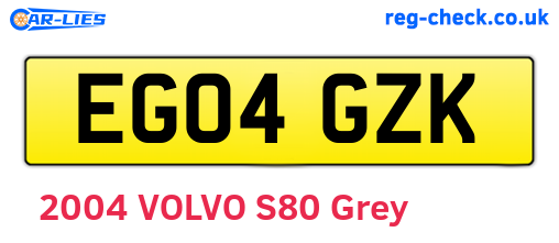 EG04GZK are the vehicle registration plates.