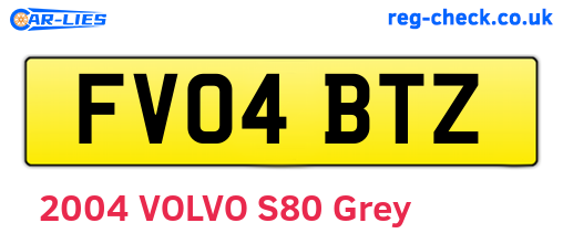 FV04BTZ are the vehicle registration plates.