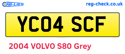 YC04SCF are the vehicle registration plates.