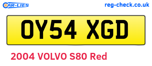 OY54XGD are the vehicle registration plates.