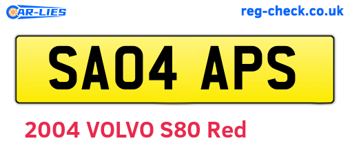 SA04APS are the vehicle registration plates.