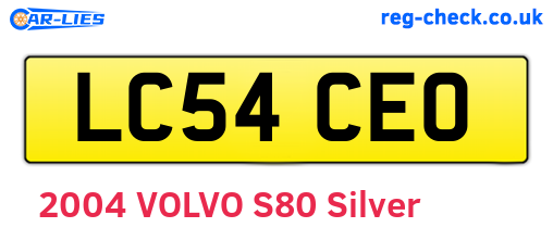 LC54CEO are the vehicle registration plates.