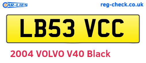 LB53VCC are the vehicle registration plates.