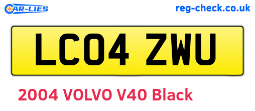 LC04ZWU are the vehicle registration plates.