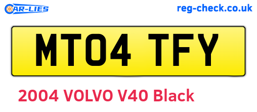 MT04TFY are the vehicle registration plates.