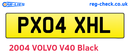 PX04XHL are the vehicle registration plates.