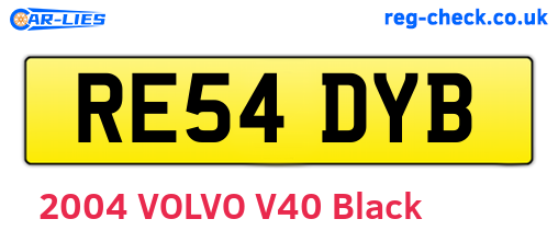 RE54DYB are the vehicle registration plates.
