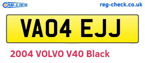 VA04EJJ are the vehicle registration plates.