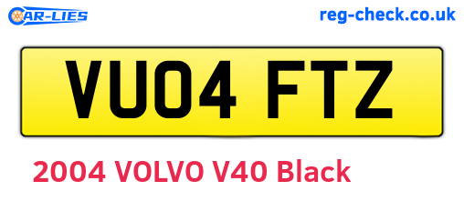 VU04FTZ are the vehicle registration plates.