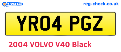 YR04PGZ are the vehicle registration plates.