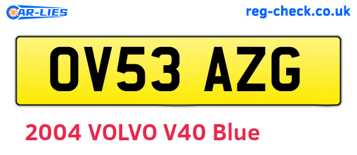OV53AZG are the vehicle registration plates.