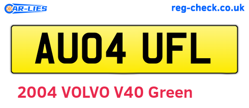 AU04UFL are the vehicle registration plates.